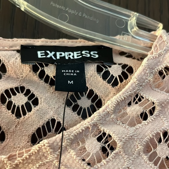 Express peach crocheted long sleeve top. Size Medium. NWT. - Picture 2 of 13